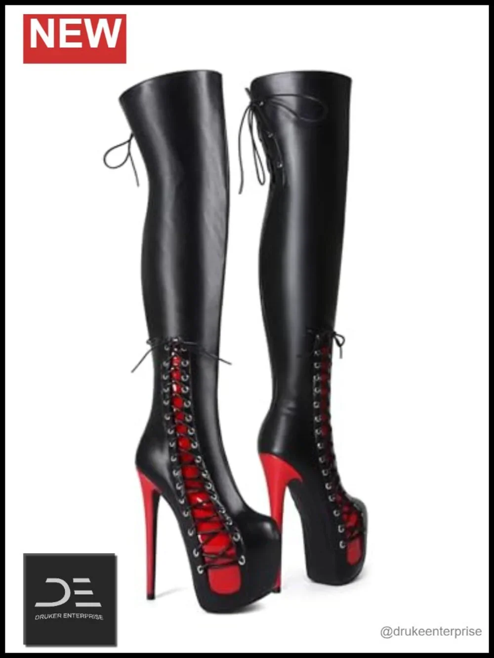 Stiletto Over the Knee Boots, Platform Thigh High, Zip Closure, Large Sizes,